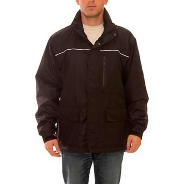 Tingley Icon LTE„¢ Jacket, Size Men's 2XL, Attached Hood, Black J27113.2X